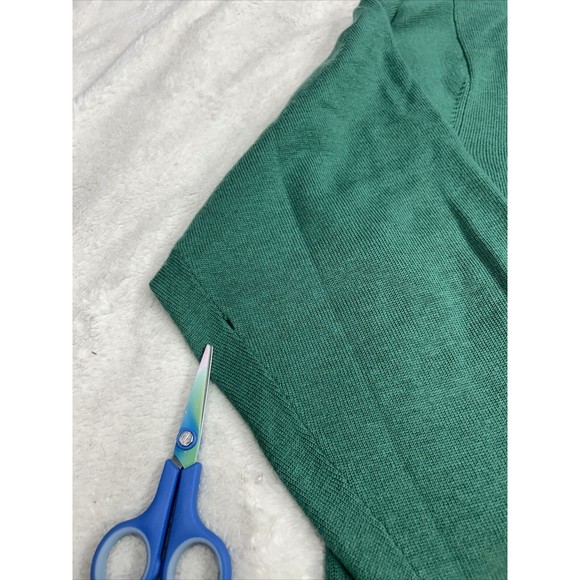 Peter Millar Men's 100% Pure Cashmere Size 2XL Green V-Neck Pullover Sweater - Picture 7 of 14